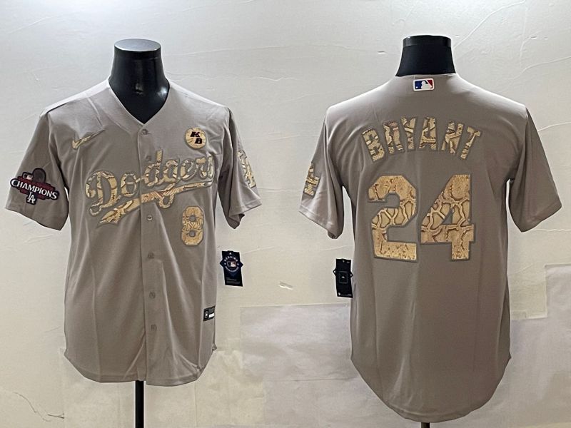 Men Los Angeles Dodgers #24 Bryant Grey Fashion Game 2025 Nike MLB Jersey style 3061